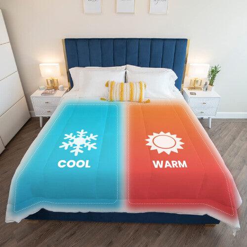 SöMN Kömforte Microfiber Dual Zone Comforter, His and Hers Blankets for Couples, Cool & Warm Two Temperature Comforter