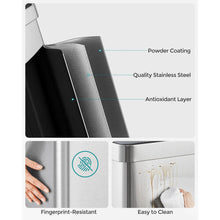 SONGMICS Kitchen Bin, 2 x 30L Stainless Steel Pedal Rubbish Bin with 15 Trash Bags, Recycling and Waste