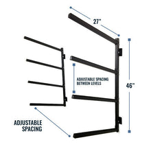 StoreYourBoard Omni 4 Kayak Storage Rack, Wall Mounted Indoor Garage Organizer, Holds up to 400 lbs.