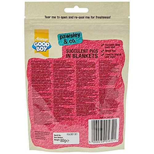 '- Succulent Pigs in Blankets - Dog Treats - Made With 100% Natural Meat - 80 Grams - Loved By Dogs All Year Round - Case of 10