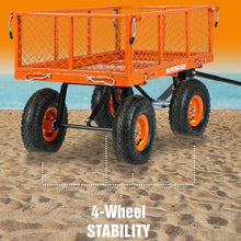 SuperHandy Wagon Utility Cart Hand Truck Manual Heavy Duty Lawn Garden with Removable Side Meshes 400 lbs Max Capacity, Black