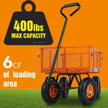 SuperHandy Wagon Utility Cart Hand Truck Manual Heavy Duty Lawn Garden with Removable Side Meshes 400 lbs Max Capacity, Black