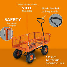 SuperHandy Wagon Utility Cart Hand Truck Manual Heavy Duty Lawn Garden with Removable Side Meshes 400 lbs Max Capacity, Black