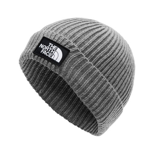 THE NORTH FACE Logo Box Beanie Hat TNF Medium Grey Heather One Size