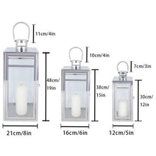 TRIROCKS Set of 3 Stainless Steel Decorative Lantern 48cm&38cm&30cm High Metal Hanging Lantern
