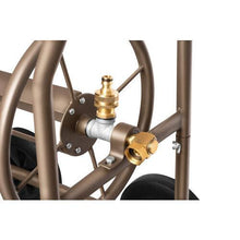 UPP All Metal 4-Wheel Garden Hose Reel Cart (with Protective Cover) | Can hold hose up to 60 m long I Hose Reel and Brass Hose