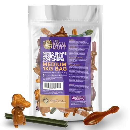 '- Vegetable Dog Chews - Mixed Shape Variety Pack (Medium - 1kg Bag)