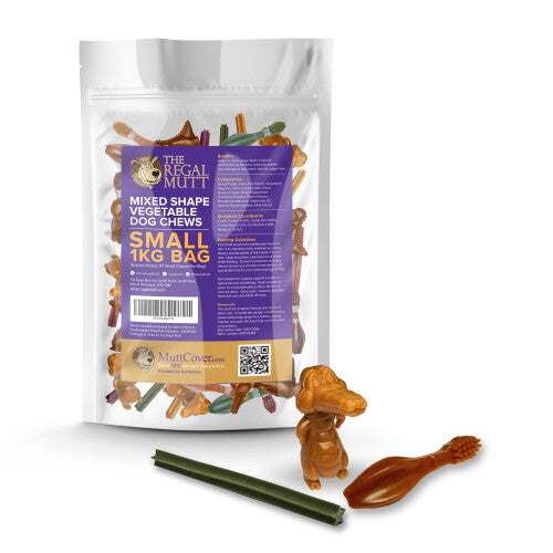 '- Vegetable Dog Chews - Mixed Shape Variety Pack (Small - 1kg Bag)
