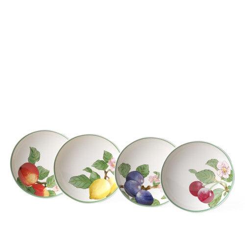 Villeroy & Boch 10-4247-8690 French Garden Modern Fruits Shallow Bowl, Set of 4, 24 cm, Premium Porcelain, White/Coloured