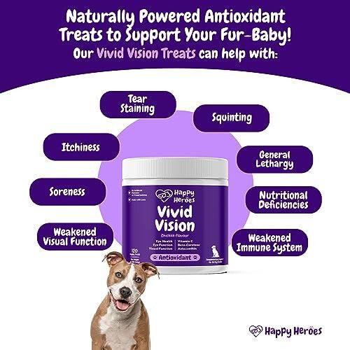 '- Vivid Vision Dog Supplement Treats, Antioxidant, Natural Eye Care Formula with Essential Vitamins, Visual Function, For All Dogs.
