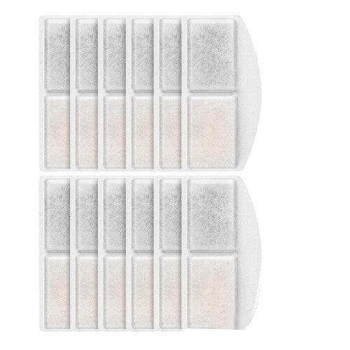 Water Fountain Filter and Replacement Pre-Filter Sponges, 12 Pack Pet Water Fountain Filters Fit for 3L Pet Fountain