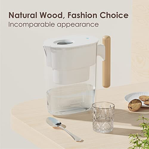 Waterdrop Chubby Water Filter Jug with 490 Days Filter, NSF Certified, Reduce Fluoride, Chlorine etc, 3.5L, BPA Free, White (4 Filters)