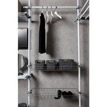 WENKO 50611100 Telescopic clothes rack system Herkules Duo - adjustable organisation system, coat rack system, Steel, 164-215 x 165-300 x 38 cm, White