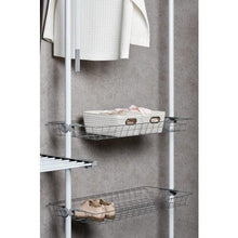 WENKO 50611100 Telescopic clothes rack system Herkules Duo - adjustable organisation system, coat rack system, Steel, 164-215 x 165-300 x 38 cm, White