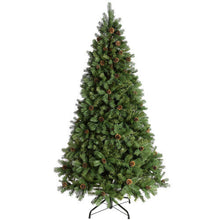 WeRChristmas Pre-Lit Craford Christmas Tree with Pinecones & 500 Chasing Warm LED Lights, 7 feet/2.1m