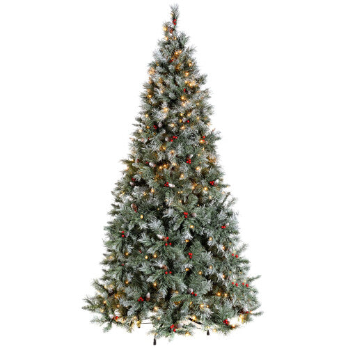 WeRChristmas Pre-Lit Scandinavian Blue Spruce Christmas Tree with 200 Chasing Warm LED Lights, 5 feet/1.5m