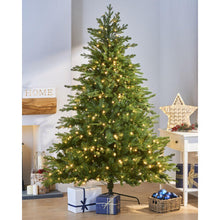 WeRChristmas Pre-Lit Windsor Fir Multi-Function Christmas Tree with 500 Warm White LED Lights - 7 feet/2.1 m, Green