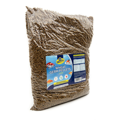 '- Wheatgerm Pellets - 3 mm Pellets for all Goldfish, Japanese koi and Pond Fish - OMEGA-3 Fatty Acids, Vitamin E and C - Improves Digestion, Liver