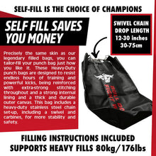 XL Tank Bull Doza Fight Wear Heavy-Duty Self-Fill Punching Bag – Punch Bag with Hanging Chains, Swivel, Carabiners – Boxing Bag (XL TANK 4FT)