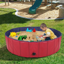 (	XL(Dia 160cm) Red) Dog PVC Plastic Swimming Paddling Pool Bathing Tub