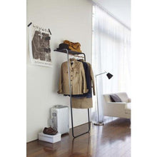 Yamazaki TOWER LEANING COAT HANGER WITH SHELF BK, black