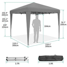 YITAHOME 3x3Meter Instant Heavy Duty Pop Up Gazebo, Folding Garden Camping Party Tent Canopy Marquee with Roller Bag, Stakes